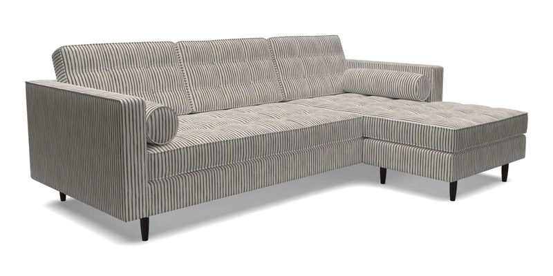 Marylebone LHF Corner Unit in Clever Tough And Eco Velvet Chrome