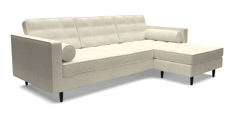 Marylebone LHF Corner Unit in Clever Tough And Eco Velvet Chrome