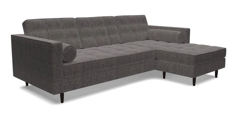 Marylebone LHF Corner Unit in Clever Tough And Eco Velvet Chrome