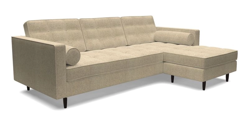 Marylebone LHF Corner Unit in Clever Tough And Eco Velvet Chrome