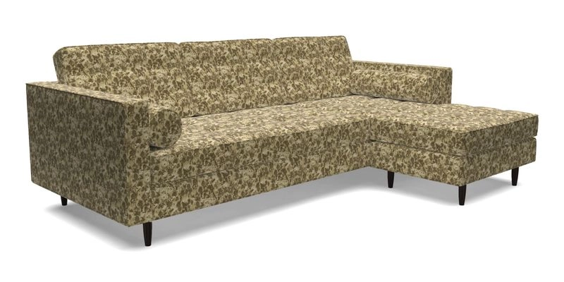 Marylebone LHF Corner Unit in Clever Tough And Eco Velvet Chrome