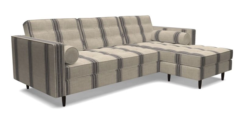 Marylebone LHF Corner Unit in Clever Tough And Eco Velvet Chrome