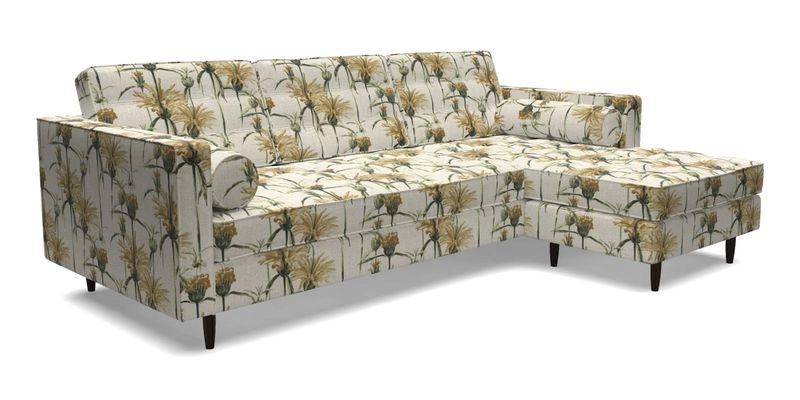 Marylebone LHF Corner Unit in Clever Tough And Eco Velvet Chrome