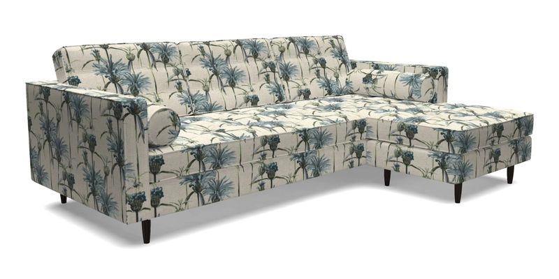 Marylebone LHF Corner Unit in Clever Tough And Eco Velvet Chrome