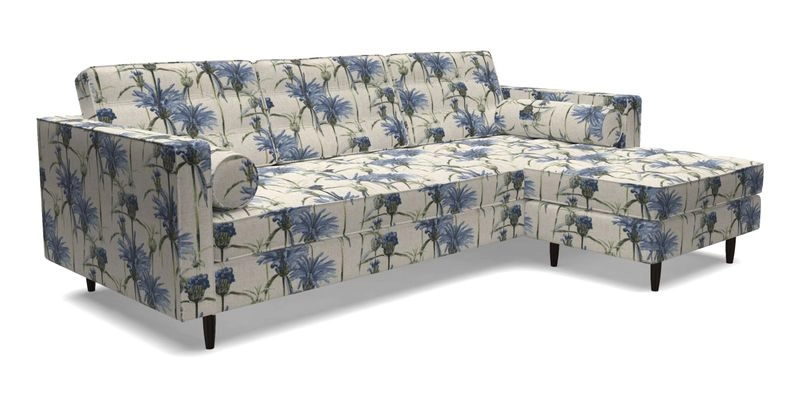 Marylebone LHF Corner Unit in Clever Tough And Eco Velvet Chrome