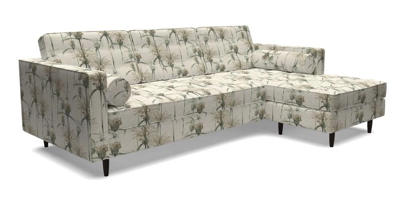 Marylebone LHF Corner Unit in Clever Tough And Eco Velvet Chrome