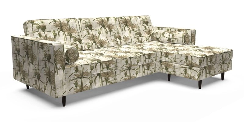 Marylebone LHF Corner Unit in Clever Tough And Eco Velvet Chrome