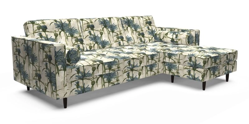 Marylebone LHF Corner Unit in Clever Tough And Eco Velvet Chrome