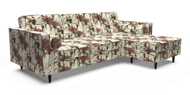 Marylebone LHF Corner Unit in Clever Tough And Eco Velvet Chrome