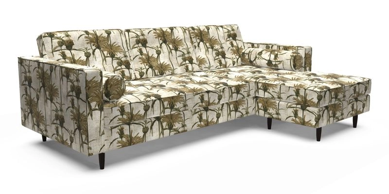 Marylebone LHF Corner Unit in Clever Tough And Eco Velvet Chrome