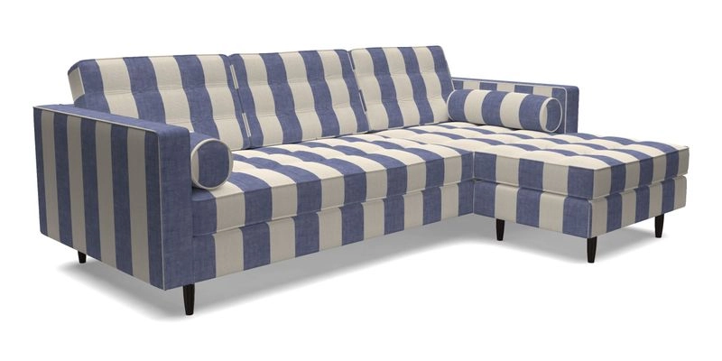 Marylebone LHF Corner Unit in Clever Tough And Eco Velvet Chrome