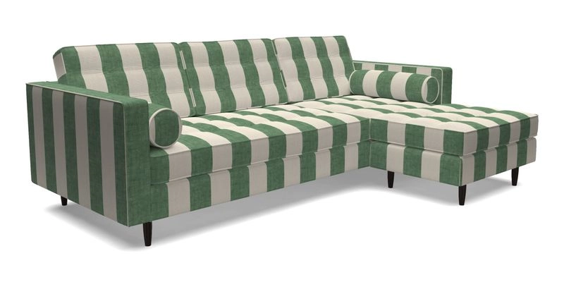 Marylebone LHF Corner Unit in Clever Tough And Eco Velvet Chrome