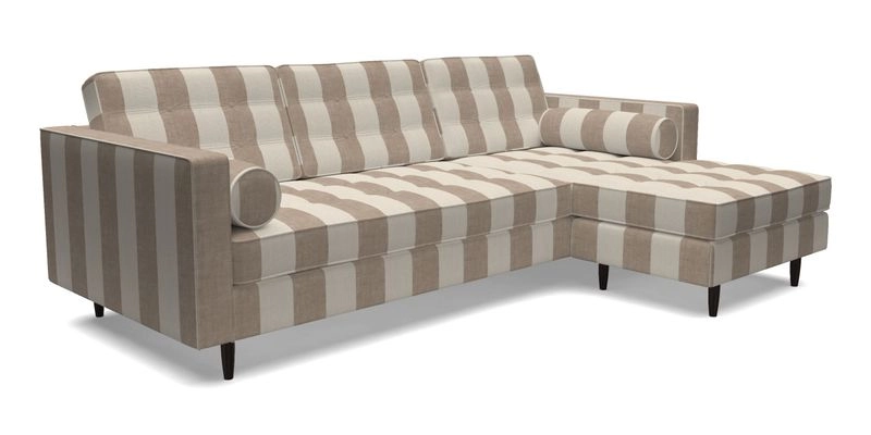 Marylebone LHF Corner Unit in Clever Tough And Eco Velvet Chrome