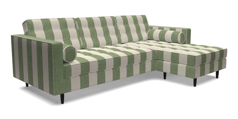 Marylebone LHF Corner Unit in Clever Tough And Eco Velvet Chrome