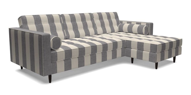 Marylebone LHF Corner Unit in Clever Tough And Eco Velvet Chrome