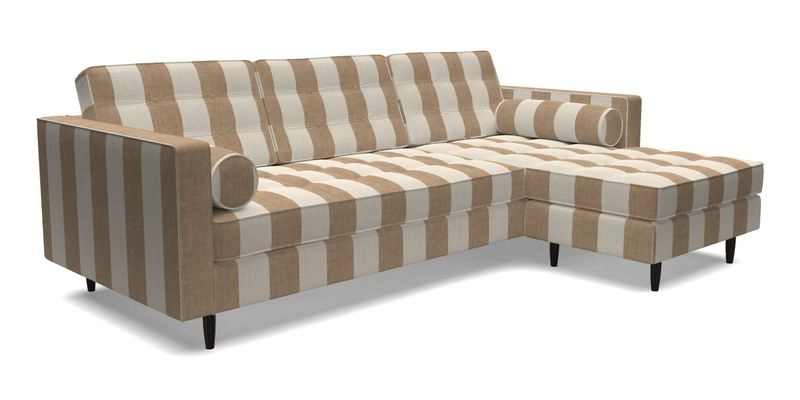 Marylebone LHF Corner Unit in Clever Tough And Eco Velvet Chrome