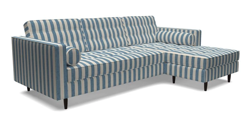 Marylebone LHF Corner Unit in Clever Tough And Eco Velvet Chrome