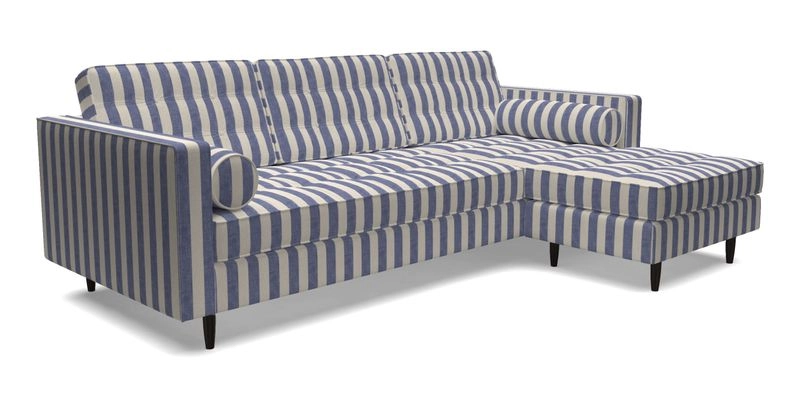 Marylebone LHF Corner Unit in Clever Tough And Eco Velvet Chrome