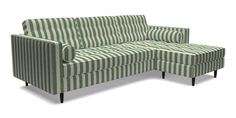 Marylebone LHF Corner Unit in Clever Tough And Eco Velvet Chrome