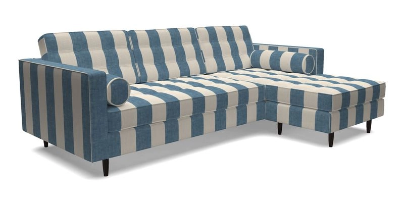 Marylebone LHF Corner Unit in Clever Tough And Eco Velvet Chrome