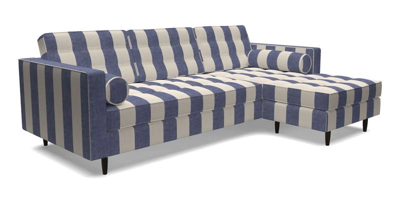 Marylebone LHF Corner Unit in Clever Tough And Eco Velvet Chrome