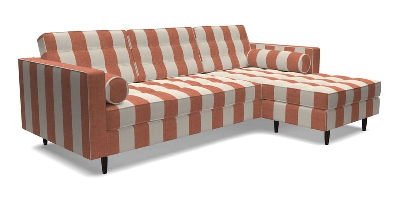 Marylebone LHF Corner Unit in Clever Tough And Eco Velvet Chrome