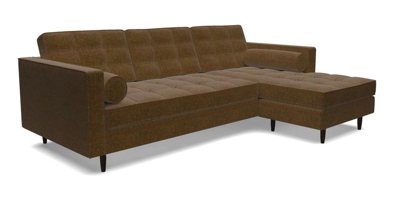 Marylebone LHF Corner Unit in Clever Tough And Eco Velvet Chrome