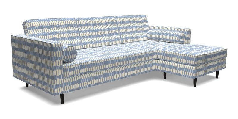 Marylebone LHF Corner Unit in Clever Tough And Eco Velvet Chrome