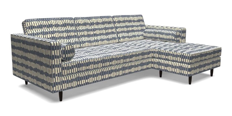 Marylebone LHF Corner Unit in Clever Tough And Eco Velvet Chrome