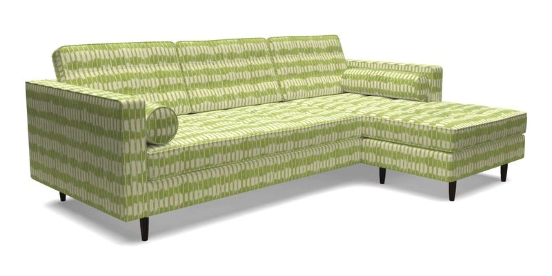 Marylebone LHF Corner Unit in Clever Tough And Eco Velvet Chrome