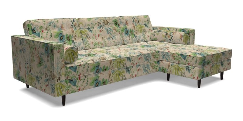 Marylebone LHF Corner Unit in Clever Tough And Eco Velvet Chrome