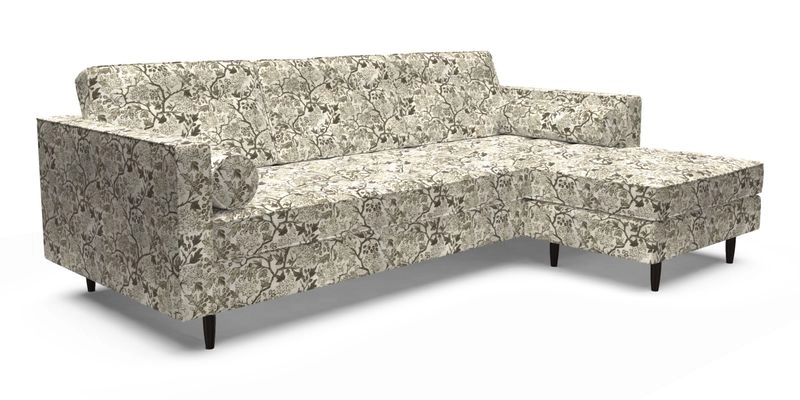 Marylebone LHF Corner Unit in Clever Tough And Eco Velvet Chrome