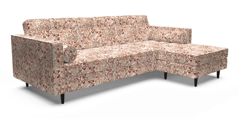 Marylebone LHF Corner Unit in Clever Tough And Eco Velvet Chrome