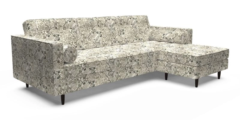 Marylebone LHF Corner Unit in Clever Tough And Eco Velvet Chrome