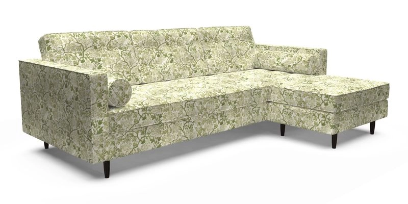 Marylebone LHF Corner Unit in Clever Tough And Eco Velvet Chrome