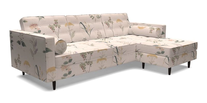 Marylebone LHF Corner Unit in Clever Tough And Eco Velvet Chrome