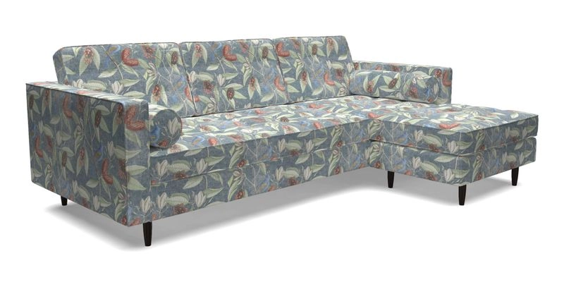 Marylebone LHF Corner Unit in Clever Tough And Eco Velvet Chrome