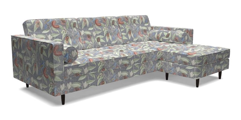 Marylebone LHF Corner Unit in Clever Tough And Eco Velvet Chrome