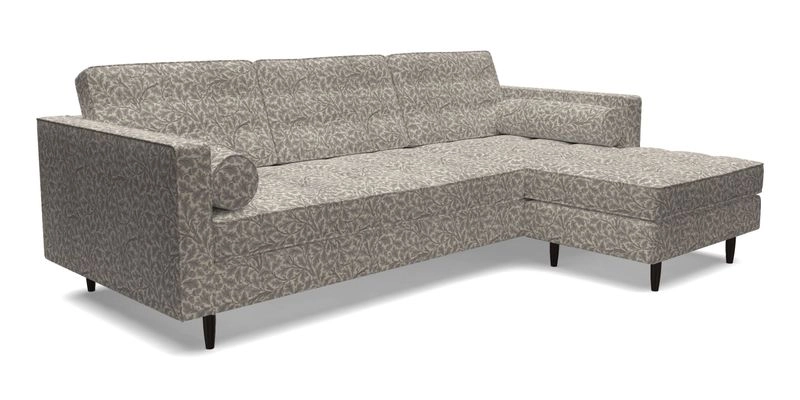 Marylebone LHF Corner Unit in Clever Tough And Eco Velvet Chrome