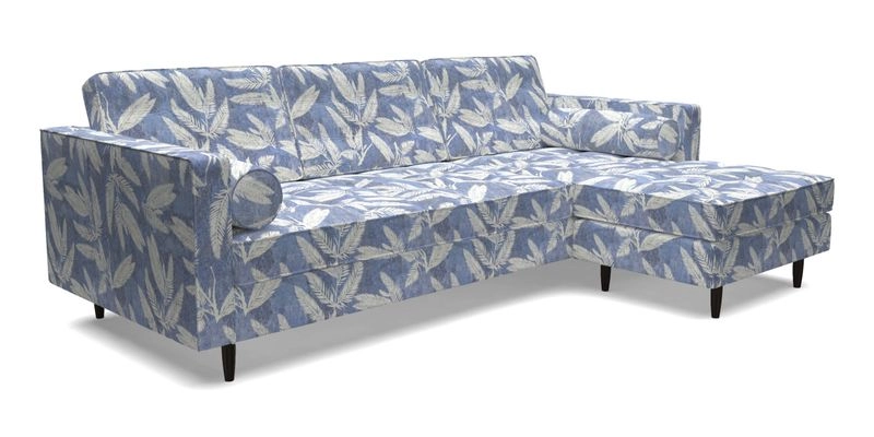 Marylebone LHF Corner Unit in Clever Tough And Eco Velvet Chrome