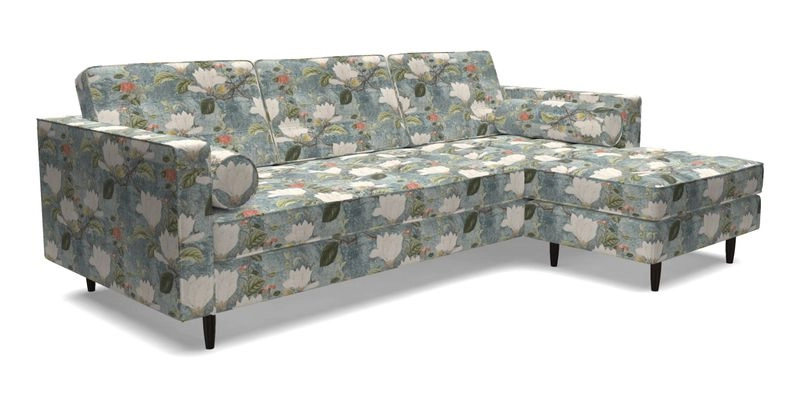 Marylebone LHF Corner Unit in Clever Tough And Eco Velvet Chrome