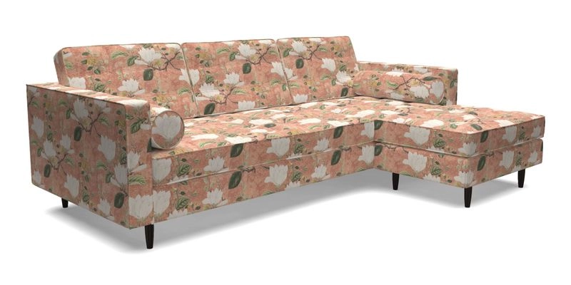 Marylebone LHF Corner Unit in Clever Tough And Eco Velvet Chrome