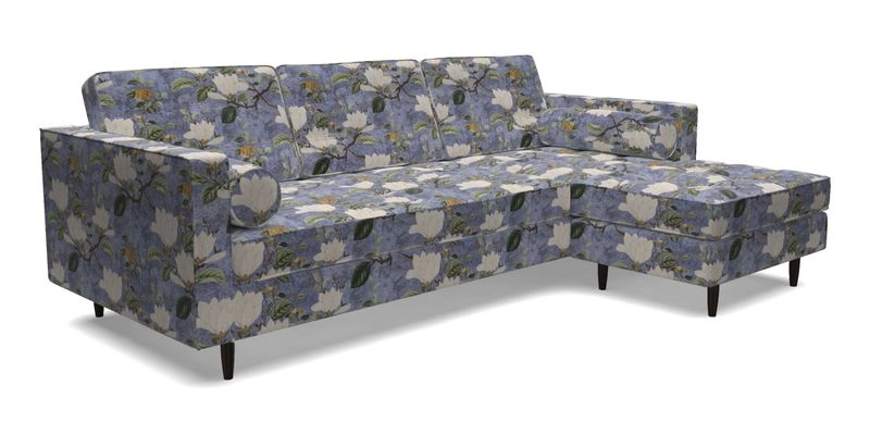 Marylebone LHF Corner Unit in Clever Tough And Eco Velvet Chrome