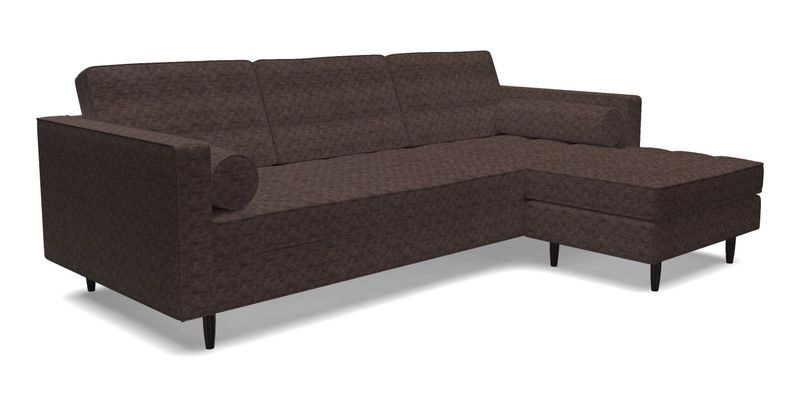 Marylebone LHF Corner Unit in Clever Tough And Eco Velvet Chrome