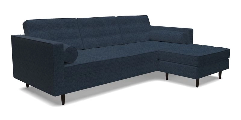 Marylebone LHF Corner Unit in Clever Tough And Eco Velvet Chrome