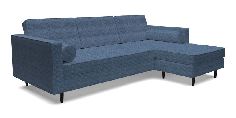 Marylebone LHF Corner Unit in Clever Tough And Eco Velvet Chrome