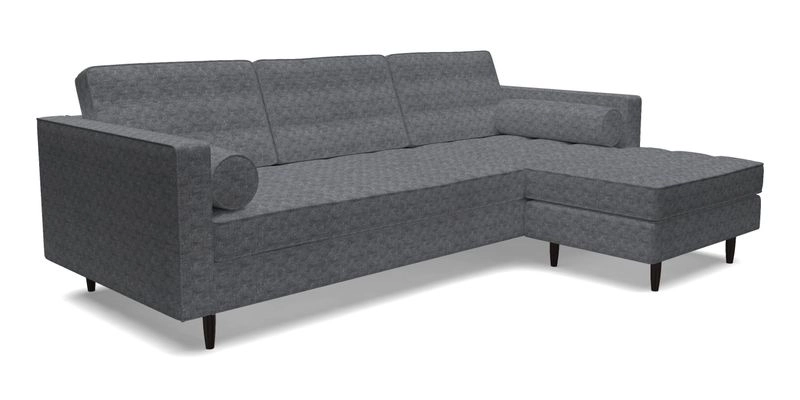 Marylebone LHF Corner Unit in Clever Tough And Eco Velvet Chrome