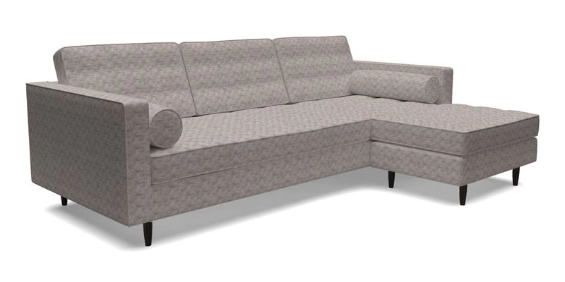 Marylebone LHF Corner Unit in Clever Tough And Eco Velvet Chrome