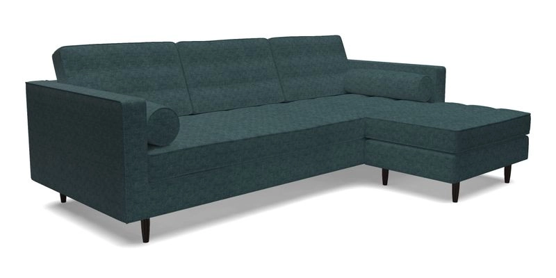 Marylebone LHF Corner Unit in Clever Tough And Eco Velvet Chrome