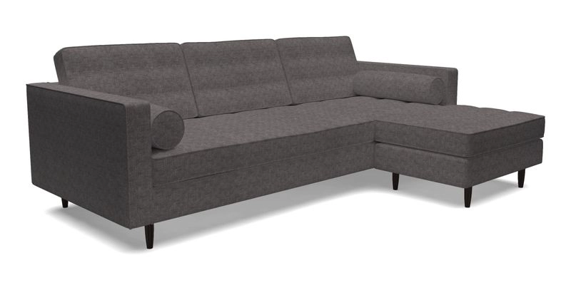 Marylebone LHF Corner Unit in Clever Tough And Eco Velvet Chrome